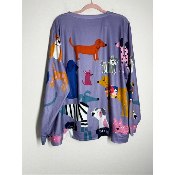 Women’s Dog Pattern Sweatshirt Size 5 XL - Picture 4 of 8